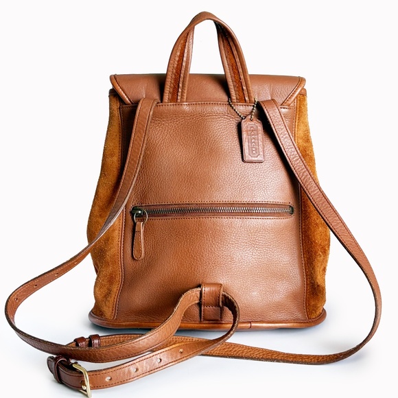 Vintage Coach Bag Berkeley Convertible Backpack Russet Reverse Suede HTF Color
